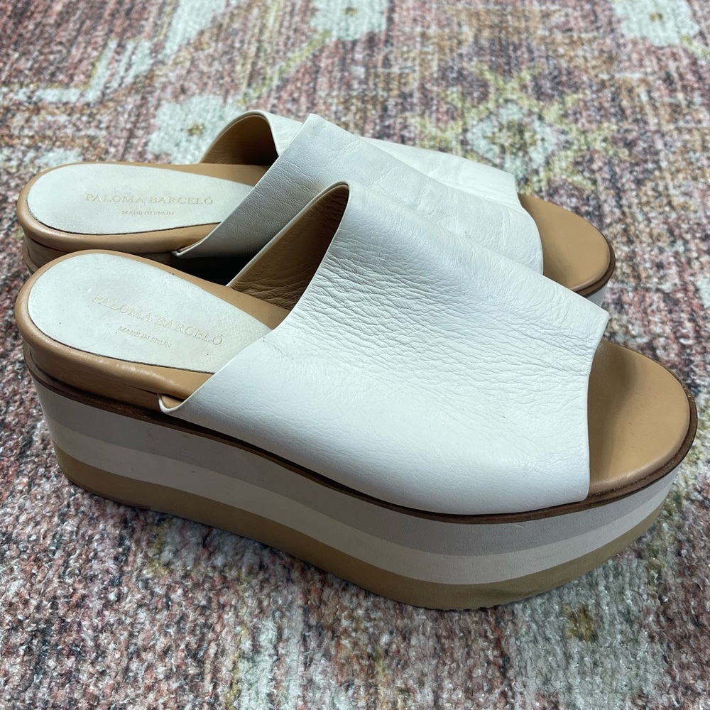 Paloma Barceló High Standards Flatform Sandals Size 37 - Picture 8 of 10